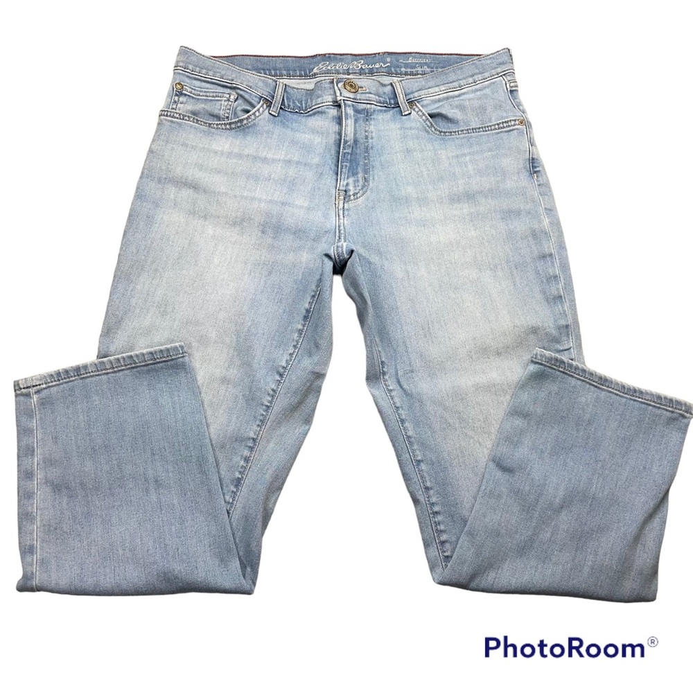 EDDIE BAUER Jeans Women's 14 Boyfriend Slim Fit Mid Rise Light Wash Denim Pants